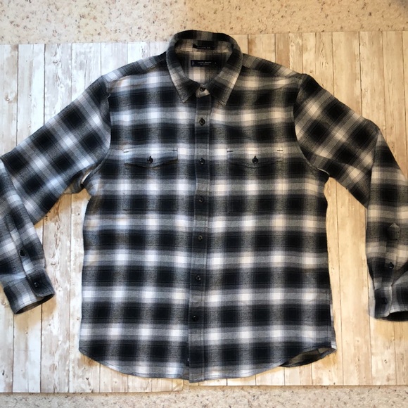 Lucky Brand Men's plaid flannel, spread collar, button frt, classic fit - sz L - Picture 5 of 13